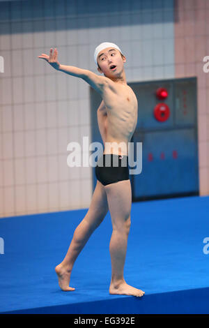 JISS, Tokyo, Japan. 15. Februar 2015., 15. Februar 2015 - synchronisierte Schwimmen: Auswahl Trial für gemischten Duett bei JISS, Tokio, Japan. © YUTAKA/AFLO SPORT/Alamy Live-Nachrichten Stockfoto