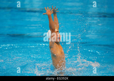 JISS, Tokyo, Japan. 15. Februar 2015., 15. Februar 2015 - synchronisierte Schwimmen: Auswahl Trial für gemischten Duett bei JISS, Tokio, Japan. © YUTAKA/AFLO SPORT/Alamy Live-Nachrichten Stockfoto