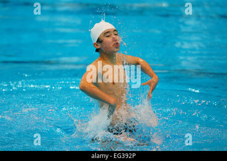 JISS, Tokyo, Japan. 15. Februar 2015., 15. Februar 2015 - synchronisierte Schwimmen: Auswahl Trial für gemischten Duett bei JISS, Tokio, Japan. © YUTAKA/AFLO SPORT/Alamy Live-Nachrichten Stockfoto