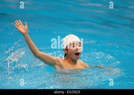 JISS, Tokyo, Japan. 15. Februar 2015., 15. Februar 2015 - synchronisierte Schwimmen: Auswahl Trial für gemischten Duett bei JISS, Tokio, Japan. © YUTAKA/AFLO SPORT/Alamy Live-Nachrichten Stockfoto