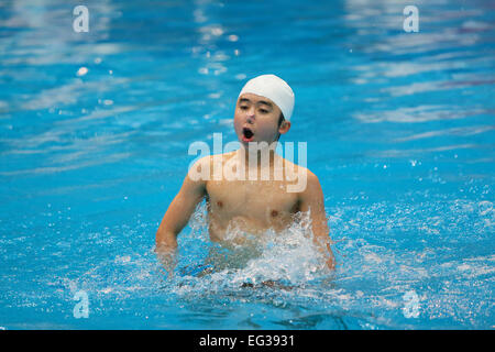 JISS, Tokyo, Japan. 15. Februar 2015., 15. Februar 2015 - synchronisierte Schwimmen: Auswahl Trial für gemischten Duett bei JISS, Tokio, Japan. © YUTAKA/AFLO SPORT/Alamy Live-Nachrichten Stockfoto