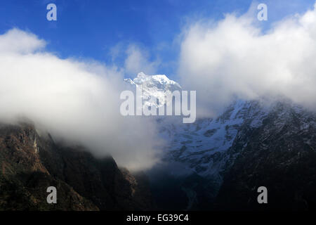 Gekappte Thangdeja Schneeberg, auf Everest base Camp trek, UNESCO-Weltkulturerbe, Sagarmatha Nationalpark, Solu-Khumbu Stockfoto