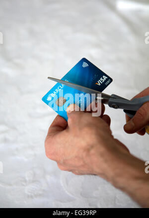 Karten zerschneiden Stockfoto