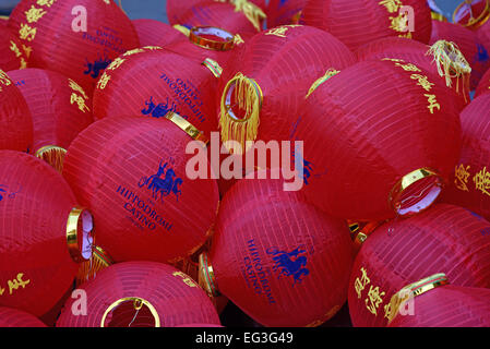 London, UK. 15. Februar 2015. Chinesische Laternen vorbereitet für die Displays zum chinesischen Neujahr zu feiern, die am Donnerstag, den 19. Februar fällt. Bildnachweis: Paul Martin/Alamy Live-Nachrichten Stockfoto