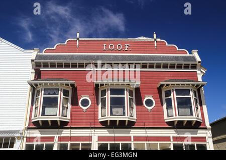 I.O.O.F (unabhängige Reihenfolge der Odd Fellows) Gebäude, Ferndale, California, Vereinigte Staaten von Amerika Stockfoto