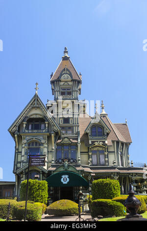 Carson Mansion, reich verzierten Beispiel für den Queen Anne-Stil der viktorianischen Architektur in Eureka, Kalifornien Stockfoto