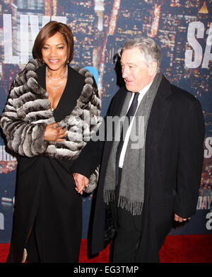 New York, New York, USA. 15. Februar 2015. Schauspieler ROBERT DENIRO und GRACE HIGHTOWER besuchen die Ankünfte für SNL 40th Anniversary Special Rockefeller Plaza statt. Bildnachweis: Nancy Kaszerman/ZUMAPRESS.com/Alamy Live-Nachrichten Stockfoto