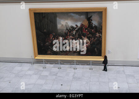 Gemälde von Gustaf Wappers (Titel siehe Anmerkungen) auf dem Display in den Königlichen Museen der schönen Künste von Belgien, Brüssel, Belgien. Stockfoto