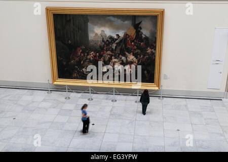 Gemälde von Gustaf Wappers (Titel siehe Anmerkungen) auf dem Display in den Königlichen Museen der schönen Künste von Belgien, Brüssel, Belgien. Stockfoto