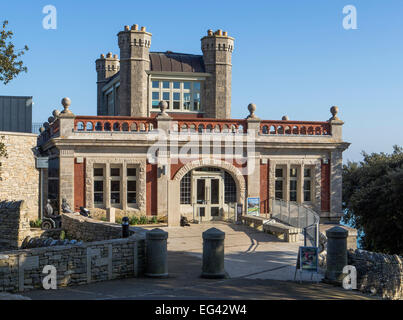 Durlston Schloss Eingang, Durlston Country Park, Swanage, Isle of Purbeck, Dorset, England, Großbritannien Stockfoto