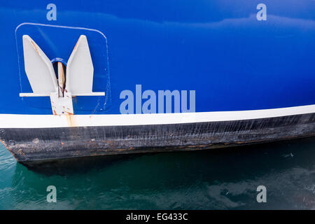 Anker und Seite des Bootes Stockfoto