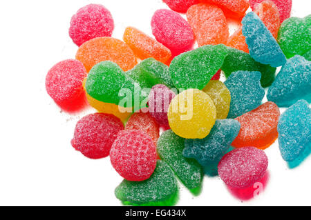 Fruchtgummi-Bonbons, auf weißem Hintergrund Stockfoto