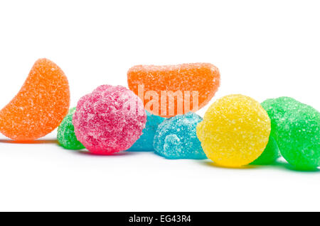 Fruchtgummi-Bonbons, auf weißem Hintergrund Stockfoto