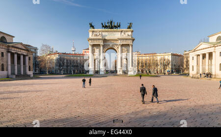 Arco della Pace, Arch of Peace, 1807-1838, entwerfen und begonnen von Luigi Cagnola, ergänzt durch Francesco Londonio und Francesco Stockfoto