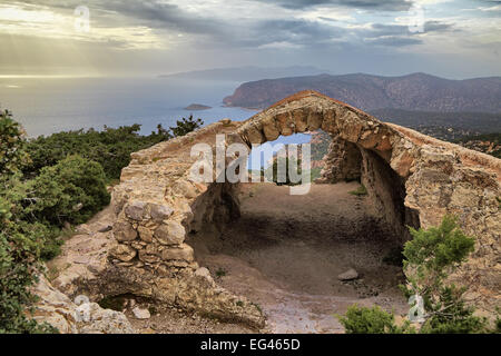 Monolithos ist ein Dorf auf der Insel Rhodos in Griechenland Stockfoto