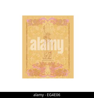 Freiheitsstatue - Vintage-Papier Stock Vektor