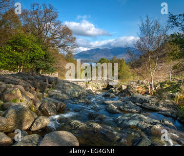 Ashness Brücke, Keswick, Lake District, Cumbria, England UK Stockfoto