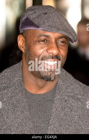London, UK. 16. Februar 2015. Idris Elba besucht die Weltpremiere von THE GUNMAN auf 16.02.2015 am BFI Southbank, London. Idris Elba. Bild von Julie Edwards Credit: Julie Edwards/Alamy Live-Nachrichten Stockfoto