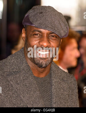 London, UK. 16. Februar 2015. Idris Elba besucht die Weltpremiere von THE GUNMAN auf 16.02.2015 am BFI Southbank, London. Idris Elba. Bild von Julie Edwards Credit: Julie Edwards/Alamy Live-Nachrichten Stockfoto