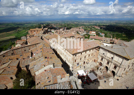 Blick auf Montepulciano, Toskana, Italien Stockfoto