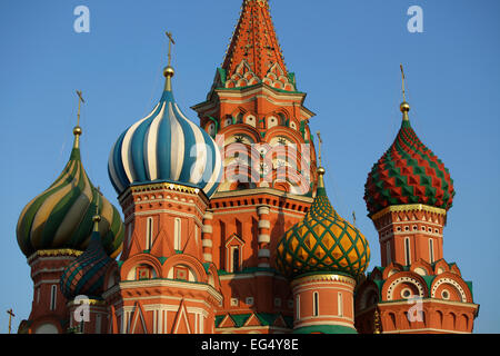 Basilius Kathedrale oder Dom Wassili der Seligen, auf dem Roten Platz, Moskau, Russland Stockfoto