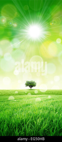 Grüne Sensation. Abstrakte leuchtenden Kreis Wirkung Hintergrund Stockfoto