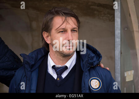 Pisa, Italien. 16. Februar 2015. Stefano Vecchi (Inter) Fußball: Viareggio Turnier-Finale match zwischen Inter 2-1 Hellas Verona Arena Garibaldi-Stadion in Pisa, Italien. Bildnachweis: Maurizio Borsari/AFLO/Alamy Live-Nachrichten Stockfoto