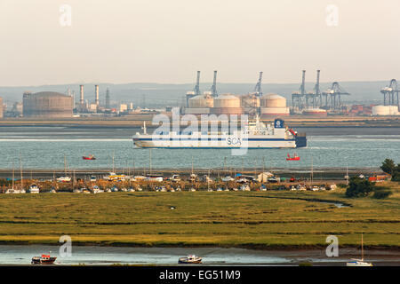 SCA besaß Schiff Position heraus aus der Themse-Mündung Stockfoto