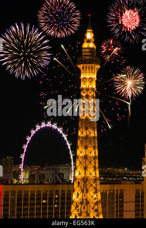 PARIS PARIS HOTEL CASINO RIESENRAD HIGH ROLLER STRIP LAS VEGAS SKYLINE NEVADA USA Stockfoto