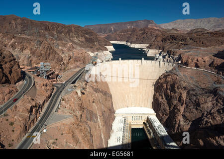 NACHGESCHALTETEN GESICHT HOOVER DAM BLACK CANYON LAKE MEAD NEVADA USA 10/2014 Stockfoto