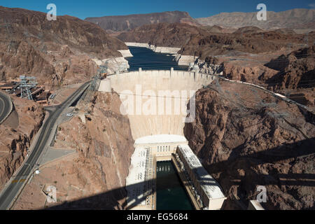 NACHGESCHALTETEN GESICHT HOOVER DAM BLACK CANYON LAKE MEAD NEVADA USA 10/2014 Stockfoto