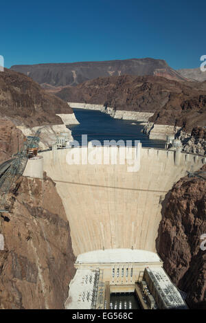 NACHGESCHALTETEN GESICHT HOOVER DAM BLACK CANYON LAKE MEAD NEVADA USA 10/2014 Stockfoto