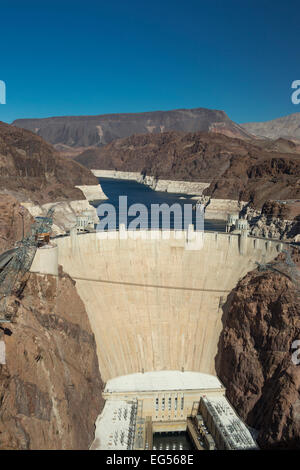 NACHGESCHALTETEN GESICHT HOOVER DAM BLACK CANYON LAKE MEAD NEVADA USA 10/2014 Stockfoto