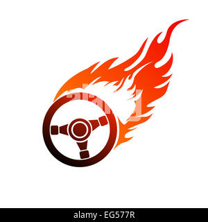 Symbol brennen Automobil Lenkung Stockfoto
