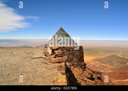 Wetterstation am Chacaltaya Peak, höchste Skigebiet der Welt, Bolivien Stockfoto