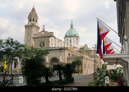 Manila-Kathedrale befindet sich in Intramuros Bezirk von Manila, Philippinen Stockfoto