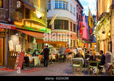 Brüssel-Street View in der Nacht Stockfoto