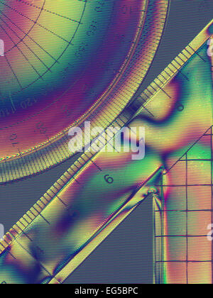 Polarisiertes Licht Effekt. Mathe-Satz. Stockfoto