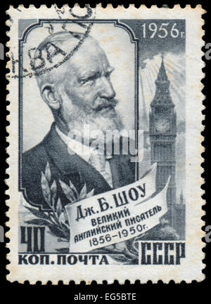 Russland - ca. 1956: eine Briefmarke gedruckt von Russland zeigt G. Bernard Shaw, ca. 1956 Stockfoto