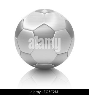 Silber Fußball isoliert auf weißem Hintergrund Stockfoto