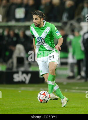 Wolfsburg, Deutschland. 30. Januar 2015. Wolfsburgs Ricardo Rodriguez in Aktion während der Fußball-Bundesliga Spiel VfL Wolfsburg Vs FC Bayern München Volkswagen Arena in Wolfsburg, Deutschland, 30. Januar 2015. Foto: Thomas Eisenhuth/Dpa/Alamy Live News Stockfoto