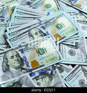 Hintergrund mit neu hundert-Dollar-Scheine Stockfoto