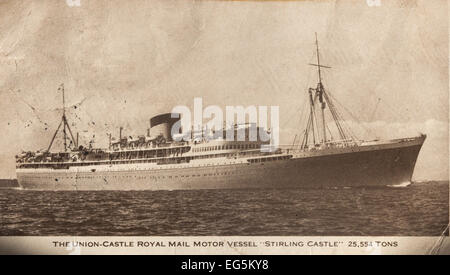 Der Union-Castle Royal Mail Motorschiff "Stirling Castle" 25.554 Tonnen Stockfoto