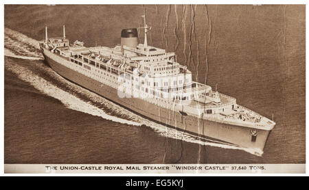 Der Union-Castle Royal Motor Schiff Postdampfer "Windsor Castle" 37.640 Tons Union-Castle Line, Süd- und Ostafrika. Stockfoto