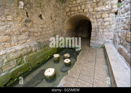 Der Pool Siloah am Ende des Hiskias Tunnel ist ein Fels gehauenen Pool am Südhang "Stadt Davids" in Jerusalem Stockfoto