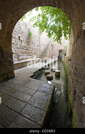 Der Pool Siloah am Ende des Hiskias Tunnel ist ein Fels gehauenen Pool am Südhang "Stadt Davids" in Jerusalem Stockfoto