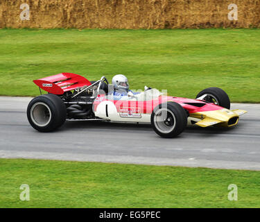 Greg Thornton Lotus 49, Goodwood Festival of Speed, 2014, einer legendären Formel1 von 1967 Stockfoto