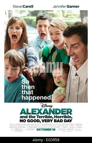 ALEXANDER UND DIE SCHRECKLICH, SCHRECKLICH, NICHT GUT, SEHR SCHLECHTEN TAG (2014) JENNIFER GARNER, ED OXENBOULD, DYLAN MINNETTE, KERRIS DORSEY, STEVE CARRELL MIGUEL ARTETA (DIR) MOVIESTORE COLLECTION LTD. Stockfoto