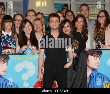 Irische Premiere von "Was wäre wenn" bei Cineworld - Ankünfte mit statt: Daniel Radcliffe wo: Dublin, Irland: 15. August 2014 Stockfoto