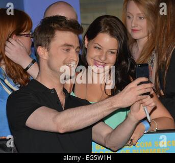 Irische Premiere von "Was wäre wenn" bei Cineworld - Ankünfte mit statt: Daniel Radcliffe wo: Dublin, Irland: 15. August 2014 Stockfoto